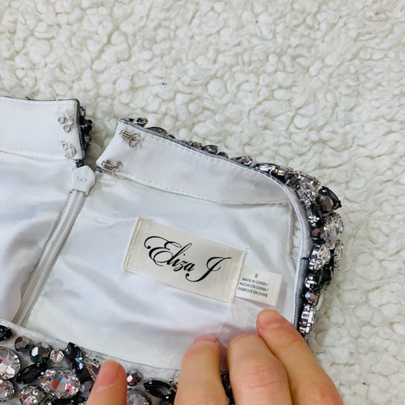 Eliza j beaded neck ball gown prom dress 8 NWT - Picture 6 of 7